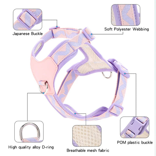 Reflective Dog Harness Vest+Leash Set