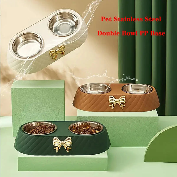 Chic Double Pet Bowl Set