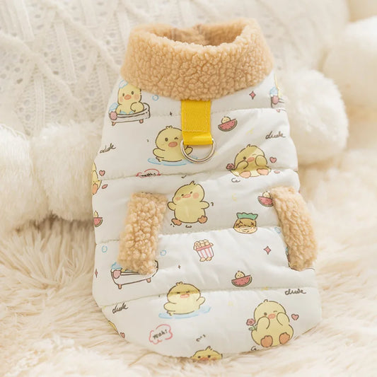 Warm Duck Print Dog Coat