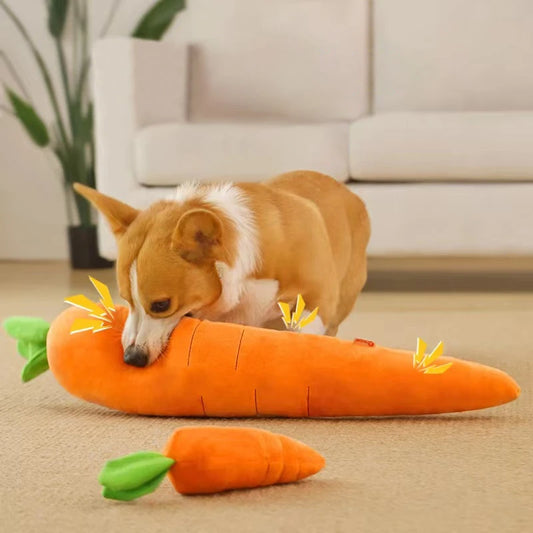 Carrot Plush Chew Toy for Dogs