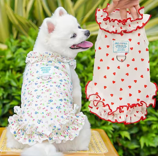 Chic Floral Pet Dog Dress